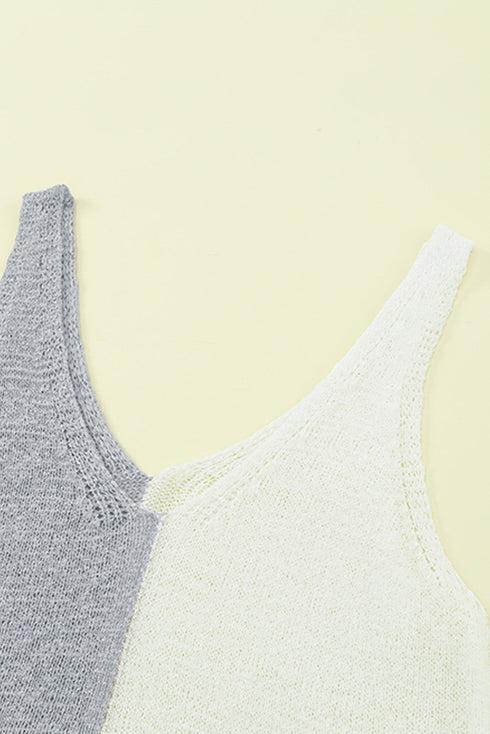 Color Block Knitted Tank Top
